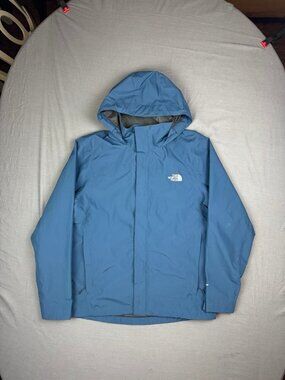The North Face Mens Medium Venture 2 DryVent Waterproof Hooded Rain Jacket Blue
